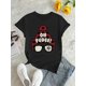 thumbnail image 2 of 1pc Women'S Casual Crew Neck T-Shirt with "Oh Fudge!" Print, Fashionable Short Sleeve Top, Polyester Knit Fabric, Medium Stretch, All-Season Comfort, 2 of 6