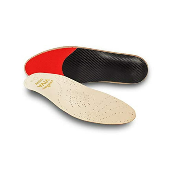 pedag VIVA Low Inserts, Handmade in Germany, Provides Comfort and Support to Low Longitudinal Arch, Cushions the Heel and Metatarsal Arch, Breathable, Natural Leather, Women US 8 / EU 38