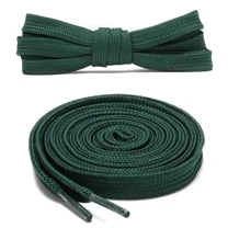 1pair Double Layers Flat Shoe Laces Strings Dark Green for Sneakers Tennis Shoes