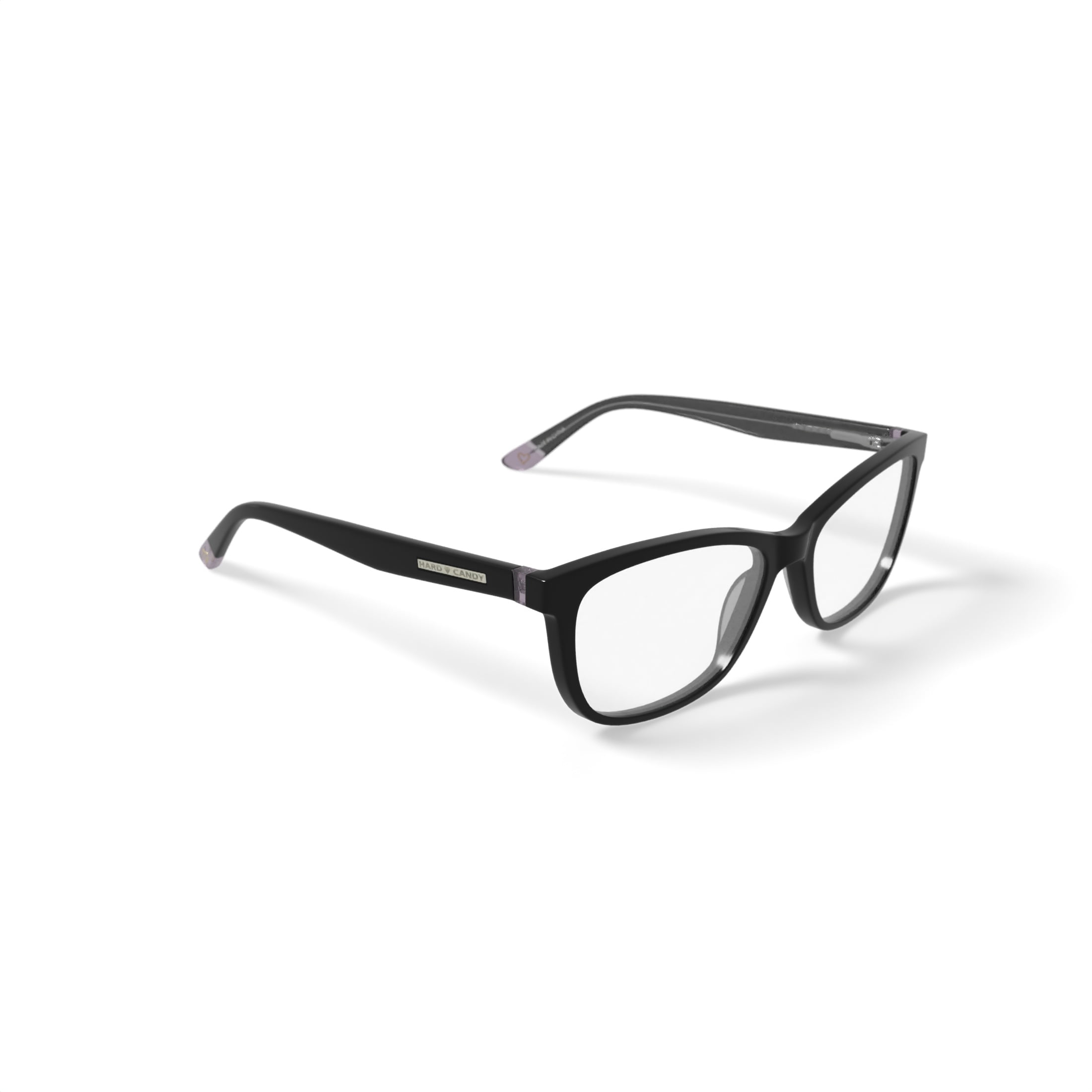 Hard Candy Women's HC38 Square Prescription Eyeglasses with Case, Dark Grey