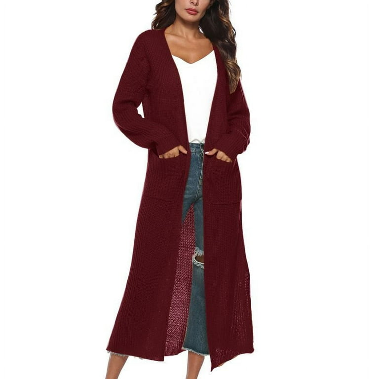 Addition Elle Plus Size Longline Cardigan Sweater Plus Size 1X Wine Color  New