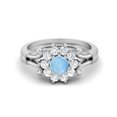 thumbnail image 2 of Bague de Fiançailles pour Femmes en Argent Sterling 925 Forme Ronde 4.5MM, 2 of 3