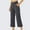 Dark gray, variant on G4Free Capri Pants for Women Wide Leg Yoga Dress Capris with Pockets Cross Loose Casual Work Crop Pants