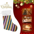 thumbnail image 4 of GZHJMY Christmas Stocking, Personalized Mexican Serape Stripes Large Candy Stocking, 1 PCS Hanging Gift Xmas Stocking Decoration for Family Holiday Party Ornaments Decor Fireplace, 4 of 7