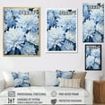 thumbnail image 4 of Designart "Muted Blue And White Minimalist Mums I" Mums Floater Framed Canvas Wall Art, 4 of 5