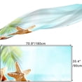 thumbnail image 2 of GZHJMY Women Girls Long Silk Scarf, Beach with Sand and Palm Decoration Summer Lightweight Shawl, Outdoor Floral Large Wrap 71X35 Inch, 2 of 5