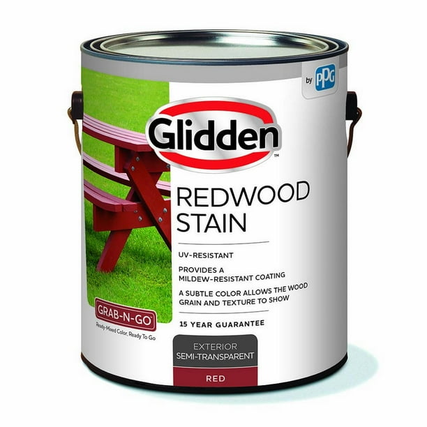 Glidden Exterior Stain, Redwood, SemiTransparent, 1