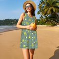thumbnail image 3 of KLL Cute Yoga Frogs Pattern Womens Summer Dresses 2025,Loose Round Neck Sleeveless Sundresses Tank Dresses with Pockets, 3 of 7