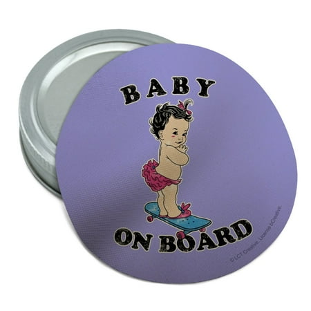 

Baby On Skate Board Funny Humor Round Rubber Non-Slip Jar Gripper Lid Opener