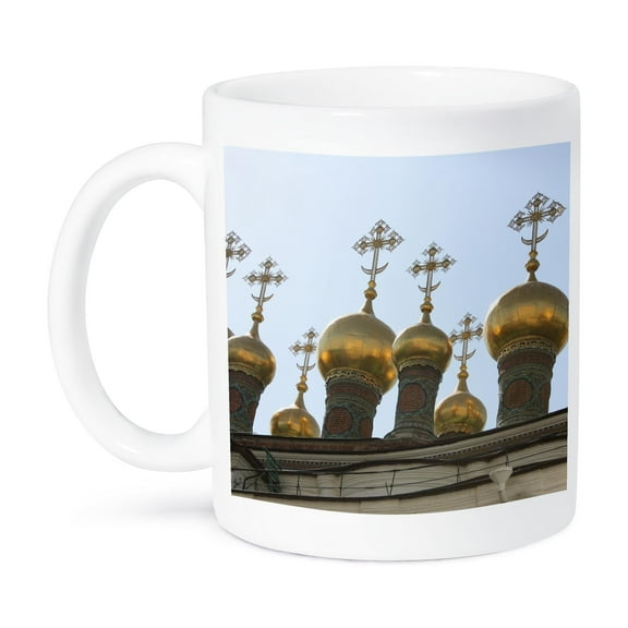 3dRose, Cupolas of Terem Churches in Kremlin, Moscow Photo by Rhonda Albom, 15oz Mug