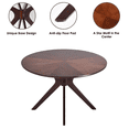 thumbnail image 3 of MAYEERTY 47" Solid Wood Round Dining Table, Intersecting Pedestal Base, Seats 4-6, Kitchen/Dining Room,Walnut, 3 of 4