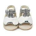 thumbnail image 3 of Aayomet Girls Open Toe Bowknot Shoes First Walkers Shoes Summer Toddler Flat Sandals Girls Sandals Size 3,Black 6, 3 of 5