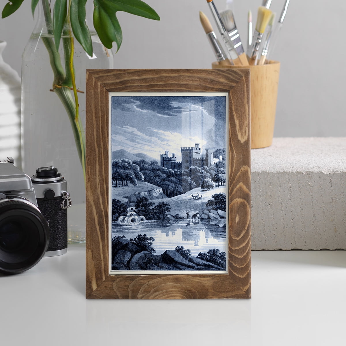Estate View II -Framed Print w/glass-Walnut