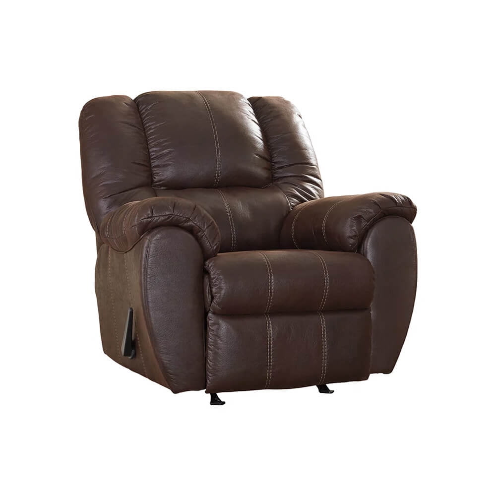 Ashley Furniture Signature Design Jumbo Stitching McGann Rocker Recliner, Walnut