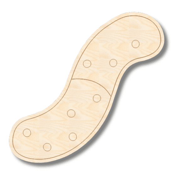 Unfinished Wood Etched Gummy Worm Shape | Paint By Line Crafts 4" / 1/8"