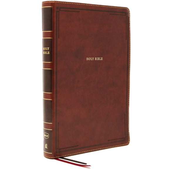 Nkjv, Thinline Bible, Giant Print, Leathersoft, Brown, Thumb Indexed, Red Letter Edition, Comfort Print: Holy Bible, New, (Hardcover)