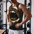 thumbnail image 5 of Pofeuu Golden Lips Modern Sculpture Print Men's Workout Tank Tops Sleeveless Muscle Gym Shirt Quick Dry-4X-Large, 5 of 7