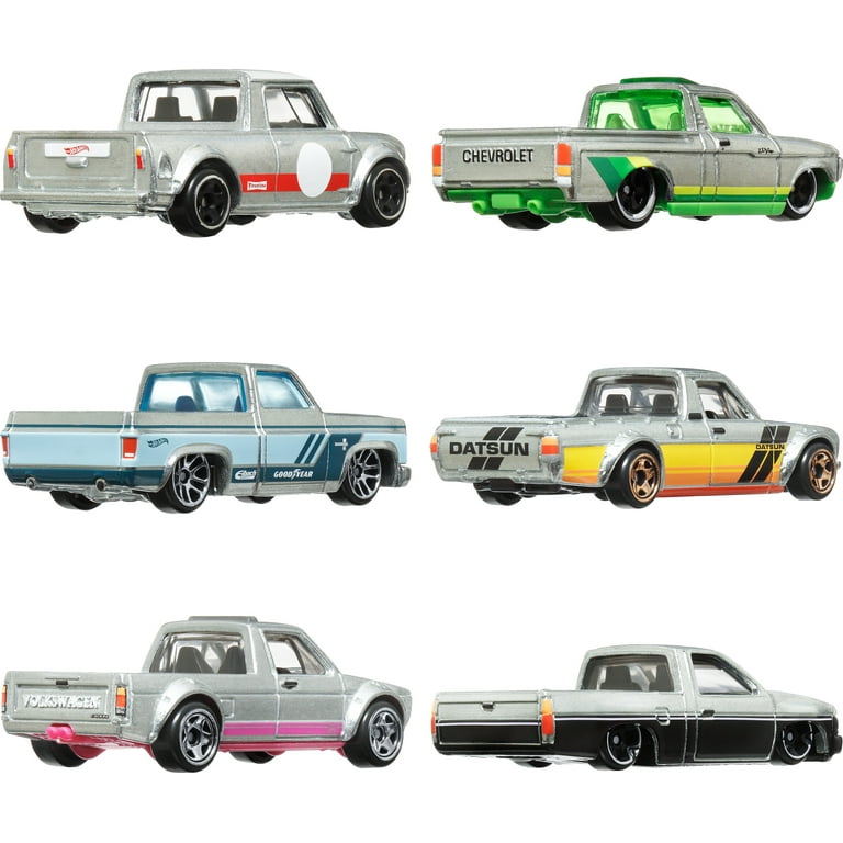 Hot Wheels 1:64 Scale Die-Cast Toy Cars & Trucks, Set of 6 Zamac
