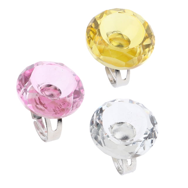 Paquete de 3 Baoblaze Anillo de soporte adhesivo cristal rosa transparente amarillo