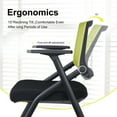 thumbnail image 5 of Upgraded Folding Office Chair Stackable Conference Room Chairs with Wheels and Padded Mesh Back Ergonomic for Reception Meeting, 2 Pack Green, 5 of 9