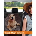thumbnail image 3 of Funda para asiento de coche para perros PETICON impermeable con ventana de malla marrón, 3 of 8