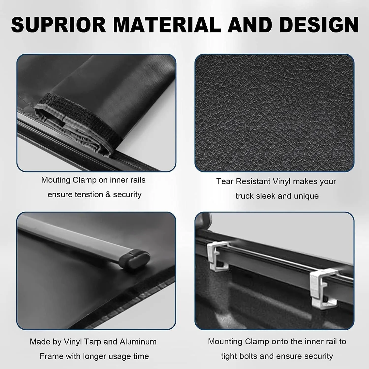 MOSTPLUS 5FT Roll-up Soft Truck Bed Tonneau Cover for 2006-2026 Nissan Frontier w/Lamp On Top