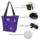 thumbnail image 4 of Fotbe Dark Purple Snowflakes Bolsa de Playa con Estampado, Bolsa de Hombro, Bolsa de Mano Espaciosa, Bolsa de Viaje Ligera, Bolsa de Compras Versátil, 4 of 6