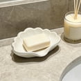 thumbnail image 4 of Shell Soap Dish with Self Draining Design, Beautiful Decorative Tray, Ceramic Soap Dish Holder for Bathroom Sink, 4 of 7