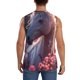 thumbnail image 4 of Balery Flower White Horse Camisetas sin mangas para hombre, absorbe la humedad y protege contra el mal olor.-Large, 4 of 7