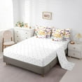 thumbnail image 5 of Homewish Cute Floral Mushroom 7pcs Bedding Comforter Set,Colorful Rustic Floral Queen Bedding Sets,White Orange Purple Queen Sheet Sets For Girl Teens,Microfiber Bedroom Decor Reversible, 5 of 8