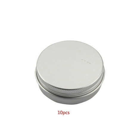 Amber Leaf Metal Box 10pcs Round Metal Tea Leaf Box Screw Top Aluminum Cosmetics Sample Salve Storage Containers ()