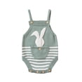 thumbnail image 1 of FOCUSNORM Baby Boys Girls Easter Overalls Sleeveless Bunny Print Strap Rompers Newborn Spring Outfit, 1 of 8