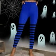 thumbnail image 4 of Dasayo Slim-Leg Women Leggings High Waist Casual Blue Jeggings Striped Buttery Soft Stretch Tights Womens Pants S, 4 of 9