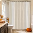 thumbnail image 3 of Cream Striped Shower Curtain Set - Extra Long 72" x 96" Washable Bathtub Curtain with 12 Hooks, Farmhouse Beige White Stripes Aesthetics Waterproof Fabric Stall Shower Curtains for Bathroom Décor, 3 of 8