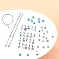 thumbnail image 4 of Kit de 63 piezas para hacer pulseras con dijes, cuentas de metal, pulseras con dijes hechas a mano para niñas, regalo de Navidad y San Valentín. Azul, 4 of 6