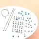 thumbnail image 4 of Kit de 63 piezas para hacer pulseras, sueltas, kit de pulseras con abalorios para niñas, regalo Valentín Azul, 4 of 6