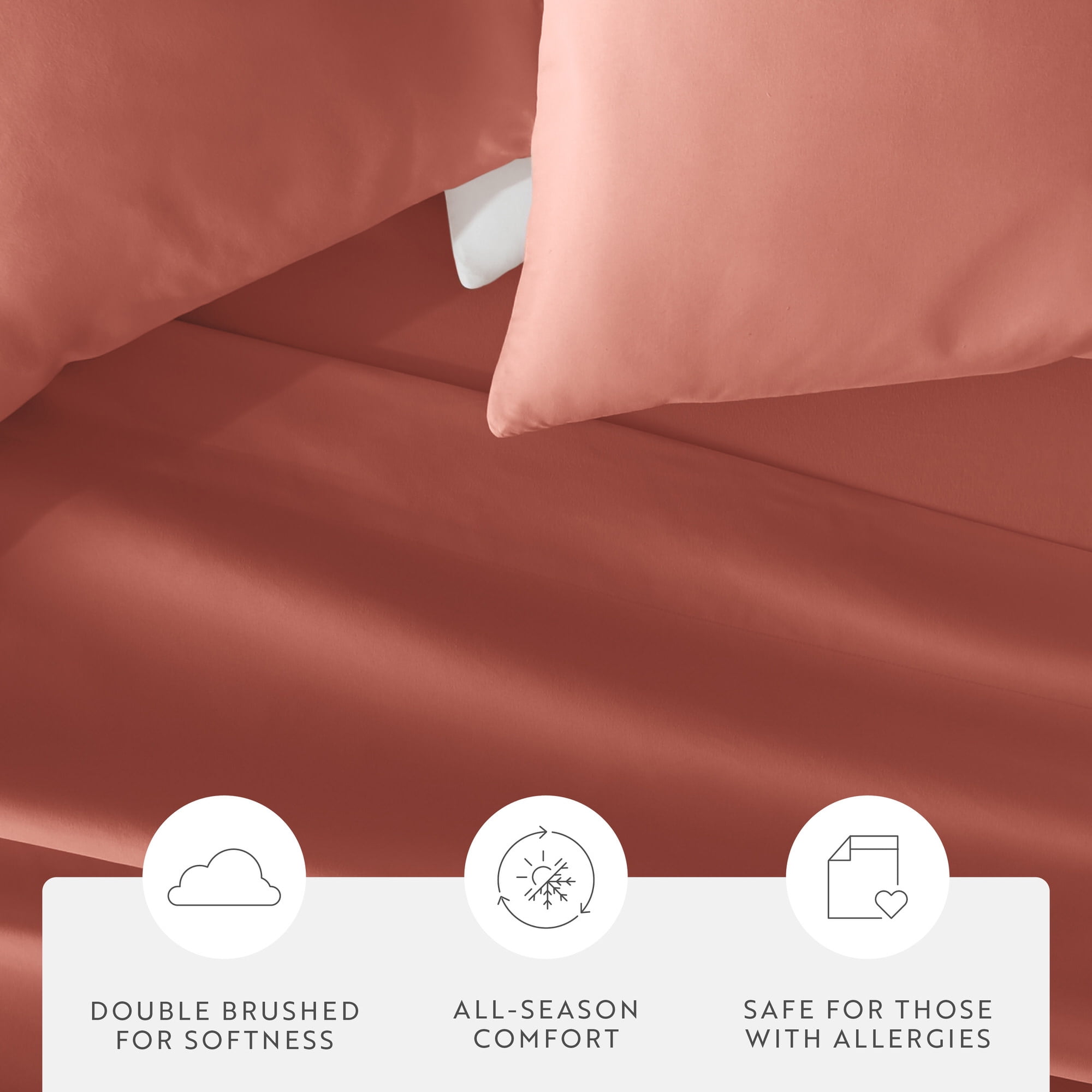 Noble Linens 2 Piece Pillow Case Set, Clay, King