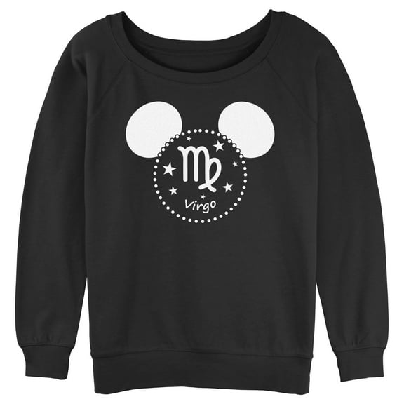 Junior's Mickey & Friends Virgo Silhouette Sweatshirt Black 2X Large