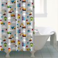 thumbnail image 4 of Cartoon Construction Vehicles Houses Shower Curtain 84"x72" ,Bathroom Decorative Shower Curtains Set with 12 Hooks,Modern Waterproof Washable Shower Curtain, 4 of 6
