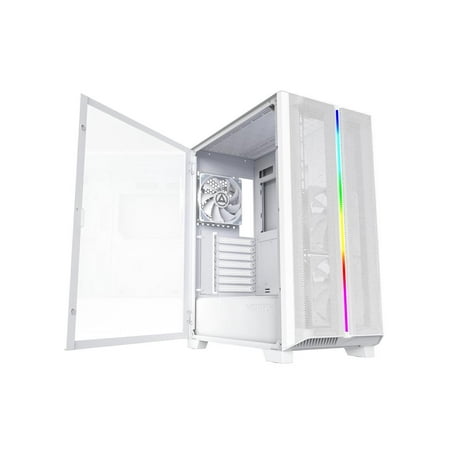 MONTECH SKY ONE LITE ATX Gaming Computer Case with 3 High Airflow Fans  Mesh Front Panel Tempered Glass  ATX Micro-ATX PC Case Mid Tower with ARGB Lighting Strip  TYPE-C & Dual USB 3.0 Ports