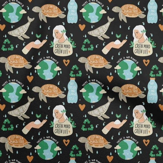 oneOone Velvet Black Fabric Earth Sewing Craft Projects Fabric Prints By Yard 58 Inch Wide