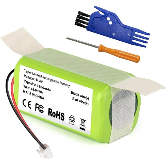 Replacement RVBAT850 Battery for Shark Ion R75, RV761, RV850C, RV1000S, RV1100VL, RV1001AE, UR1000SR, RV700_N, RV720_N Vacuum Cleaners (2-Prong Connector,NOT for 3-Prong Connector)