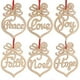 thumbnail image 1 of Paquete de 18 adornos navideños de madera con letras huecas de madera para colgar en el árbol de Navidad, 1 of 4