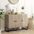 thumbnail image 2 of HOMCOM Buffet Moderne, Armoire Buffet avec Tablettes Ajustables, Chêne, 2 of 10