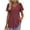 Wine, variant on TQWQT Peplum Tops for Women Short Sleeve Babydoll Vneck Tunic Top Flowy Trendy T-Shirt Puff Sleeve Solid Color Blouses Plus Size Maternity Clothes Turquoise L