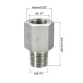 thumbnail image 3 of Uxcell 1/8 PT Male to 1/8 PT Female Stainless Steel Pipe Fitting Reducing Hex Bushing, 3 of 5