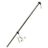 MARINE CITY Rail Mount Flag Staff & 21" Flagpole with White Plastic Base, 304 Stainless Steel Fits 7/8" to 1" Tubing  Durable, Rust-Resistant for Boats, Yachts, RVs & Marine Use