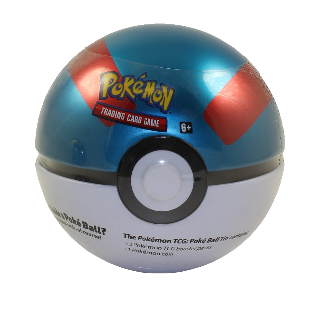 Pokemon TCG Trading Card Game Ball Tin 3 Booster Pack 1 Coin