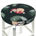 thumbnail image 3 of Daiia Baby Sloths Sleeping Stool Covers Round,Round Bar Stool Covers Waterproof Bar Chair Covers Washable Stool Cushion Slipcover for 12-14 Inch Chair-14 inch, 3 of 7