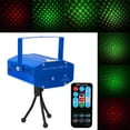 thumbnail image 2 of Mini DJ Club Projecteur Disco Lumière Laser de Scène Vert Rouge Fonction de Contrôle Vocal avec Télécommande, 2 of 8